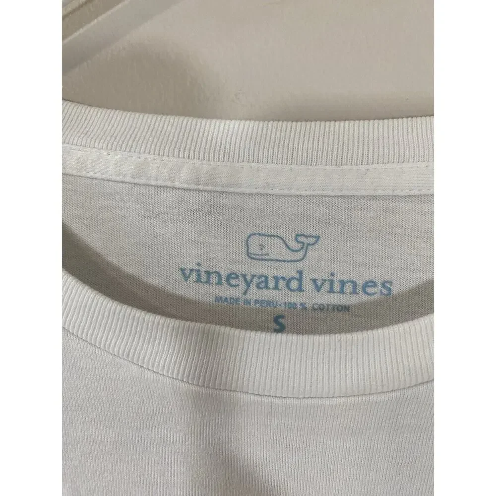 Vineyard Vines Adult Small Long Sleeve Cotton T-Shirt Naughty Or Nice Whale Logo
